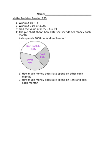 MATHS REVISION WORKSHEET 275