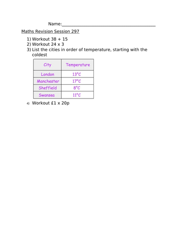 MATHS REVISION WORKSHEET 297