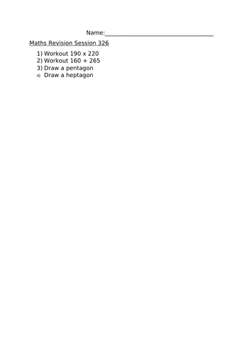 MATHS REVISION WORKSHEET 326