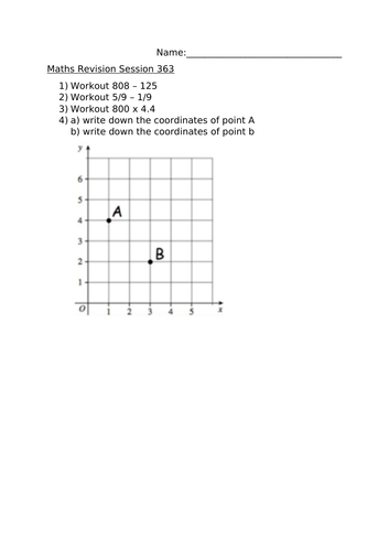 MATHS REVISION WORKSHEET 363