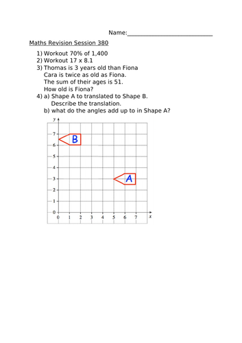 MATHS REVISION WORKSHEET 380