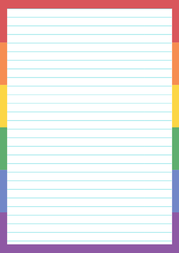 Pride Month Pages / Writing Colorful Rainbow Borders LGBTQ.  14 pages / 7 Designs.