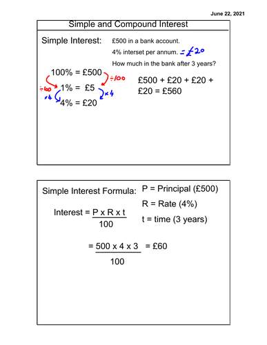 GCSE Mathematics - Simple and Compound Interest - Essentials