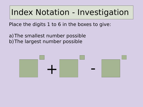 Index Notation - Investigation