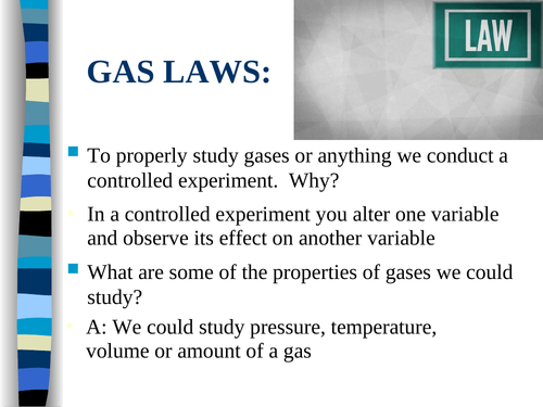Boyle's Law, Charles's Law, Gay-Lussac's Law Grade 11 Chemistry Power