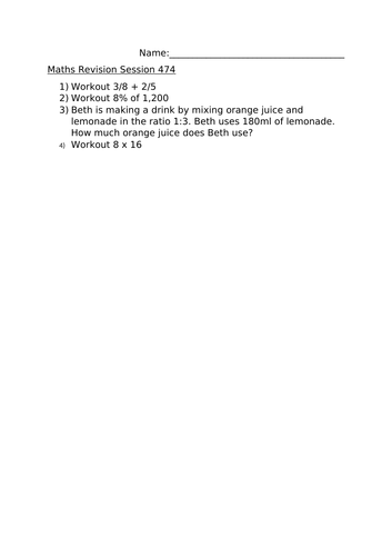 MATHS REVISIO NWORKSHEET 474