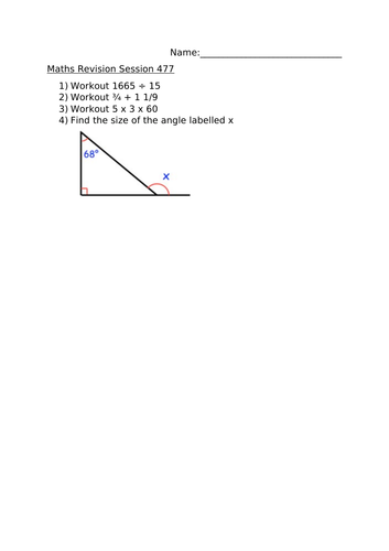 MATHS REVISION WORKSHEET 477