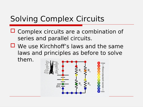 Solving Complex Circuits Using Kirchoff's Laws and Ohm's Law Grade 11 Physics Power Point