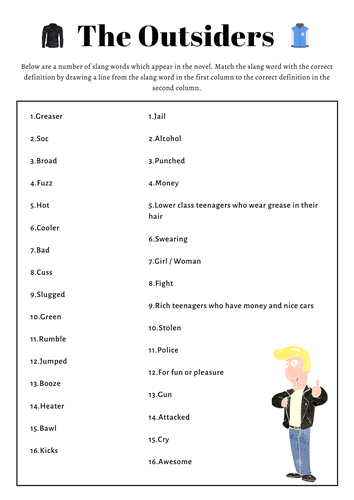 the-outsiders-english-literature-novel-slang-words-worksheet-answer-sheet-teaching-resources