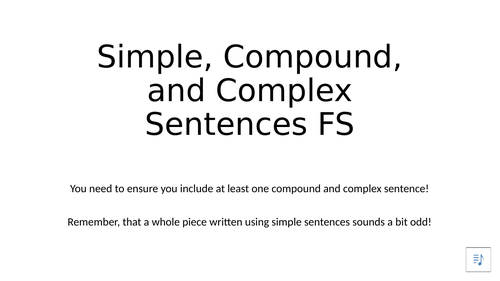 Functional Skills Sentence Types