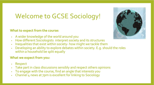 GCSE Sociology introduction lesson AQA