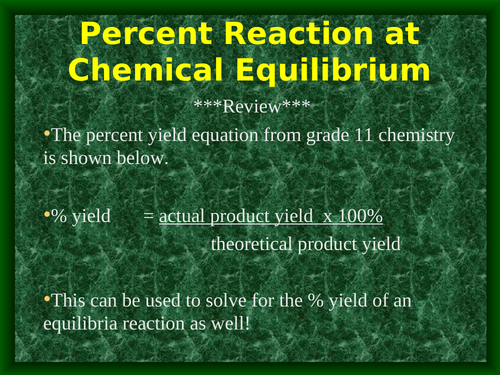 Keq, Kp, Qeq, Equilibrium Constants Grade 12 Chemistry Power Point ...