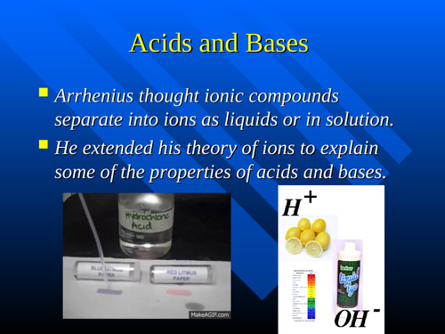 Acid Base Theory, Arrhenius, Bronsted-Lowry, Grade 12 Chemistry Power Point