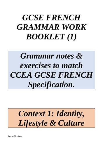 GCSE FRENCH GRAMMAR BOOKLET  (1)