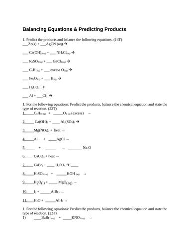 short-answer-grade-11-chemistry-predicting-the-products-of-chemical