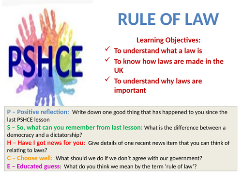 Rule of law - PSHCE