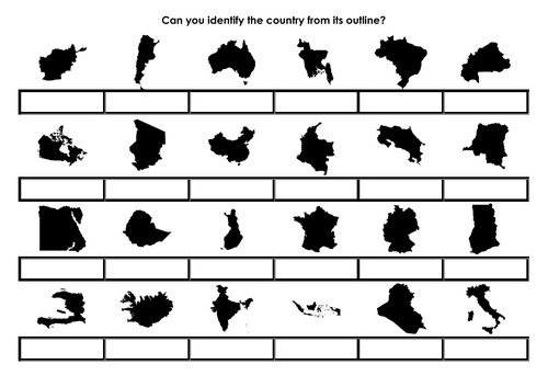 Country Shapes - Slide Quiz
