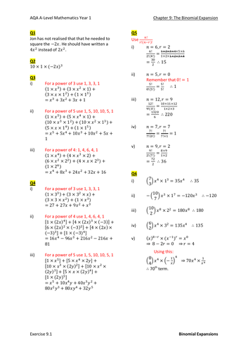 The Binomial Expansion Solutions (New A-Level)