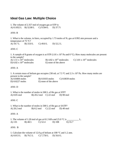 ideal-gas-law-gas-stoichiometry-gas-reactions-multiple-choice-grade-11-chemistry-with-answers-14pg-teaching-resources