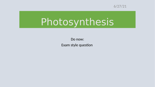 AQA GCSE B8 - Photosynthesis