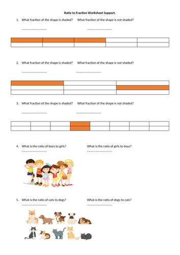 Equivalent Ratios Low ability Worksheet