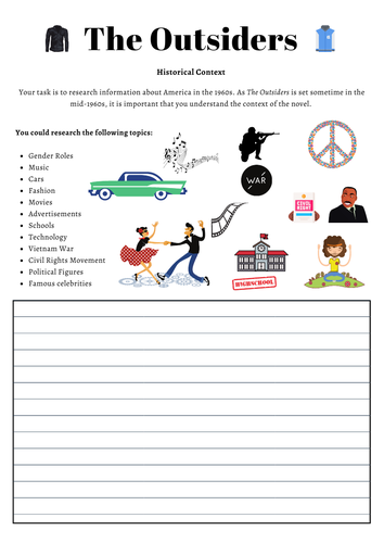 The Outsiders  English Literature Activity - Historical Context