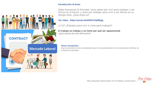 Spanish Conversation Topic - El Trabajo