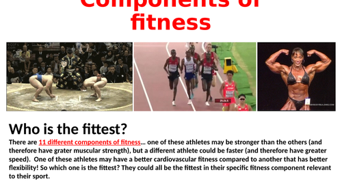 Edexcel GCSE PE Fitness Components Lesson | Teaching Resources