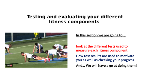 Edexcel GCSE PE Fitness Testing Lesson