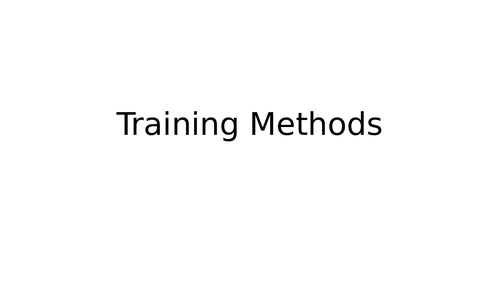 Edexcel GCSE PE Training Methods Lesson