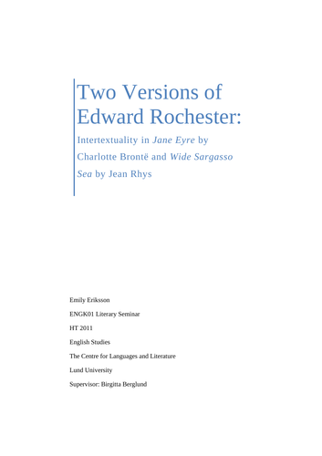 Two Versions of Edward Rochester
