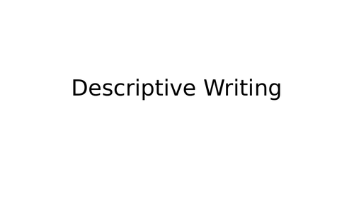 KS1 Descriptive Writing Introduction (Sensory Language)