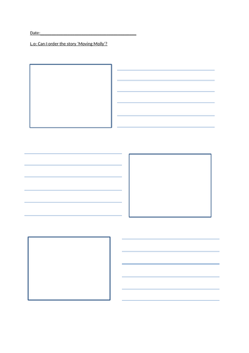 6 days worth of worksheets for the book 'Moving Molly'