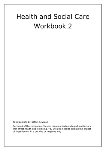 BTEC Health and Social Care Homework Book 2
