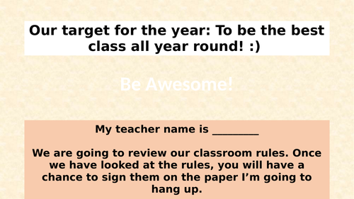 Transition: First Day with New Class