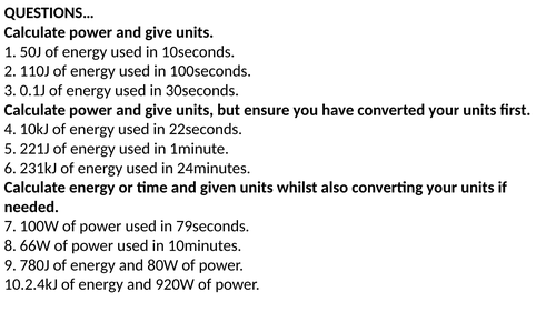 Power Calculations | Teaching Resources