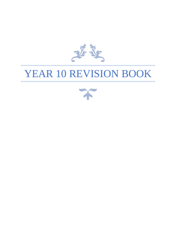 Year 10 Maths Revision Booklet