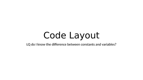 Code Layout Structures Edexcel Computer Science