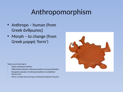 Personification/anthropomorphism examples PPT