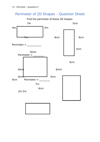 Y3 Maths - Perimeter (Free) | Teaching Resources