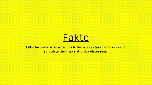 Fakten - Facts and Interesting info in German
