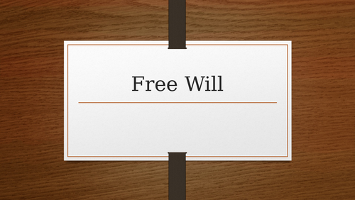 Introduction to Free Will