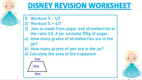 DISNEY REVISION WORKSHEET 2