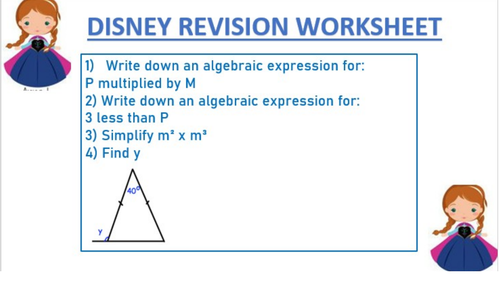 MATHS REVISION WORKSHEET 4