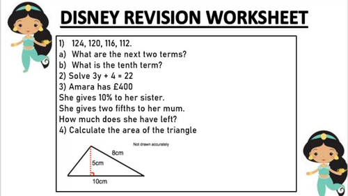 DISNEY REVISION WORKSHEET 10