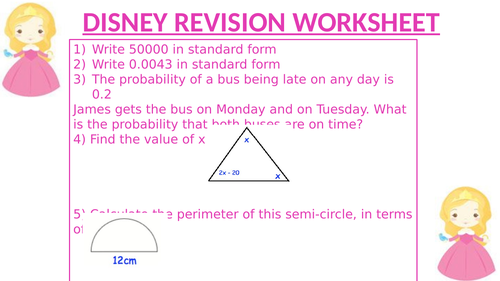 DISNEY REVISION WORKSHEET 13