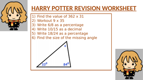 HARRY POTTER REVISION WORKSHEET 5