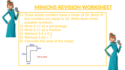 MINIONS REVISION WORKSHEET 9