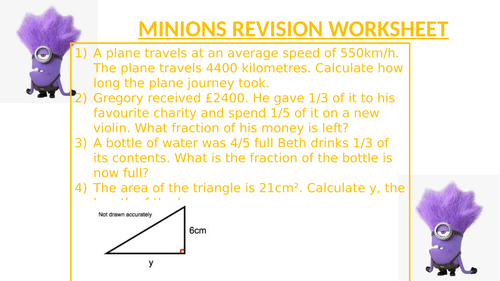 MINIONS REVISION WORKSHEET 10