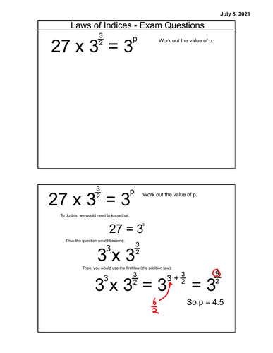 GCSE Maths - Indices - Old Exam Questions